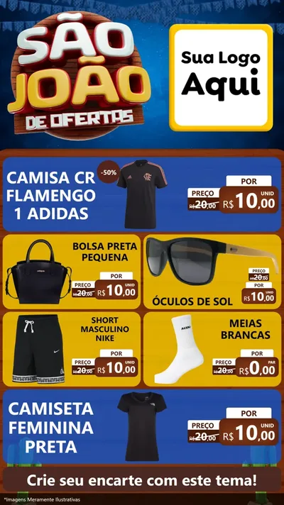 Modelo de TV para TV Vertical com o tema São João Ofertas Imbatíveis! - Junina para Roupas e acessórios