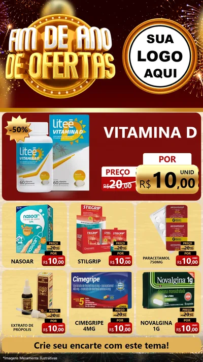 Modelo de Rede Social para Stories com o tema Fim de Ano de Ofertas para Farmácia