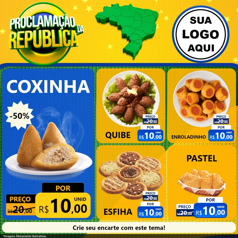 Modelo de Rede Social para Feed Facebook com o tema Proclamação da República para Salgadaria
