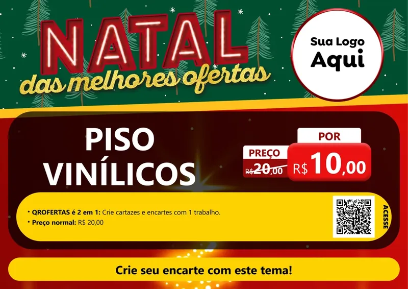 Modelo de Cartaz para Cartaz A4 Horizontal com o tema Natal das Melhores Ofertas para Material para Construção
