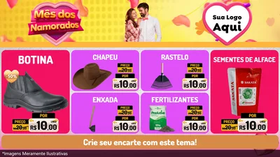 Modelo de TV para TV Horizontal com o tema Mês dos Namorados para Agropecuária