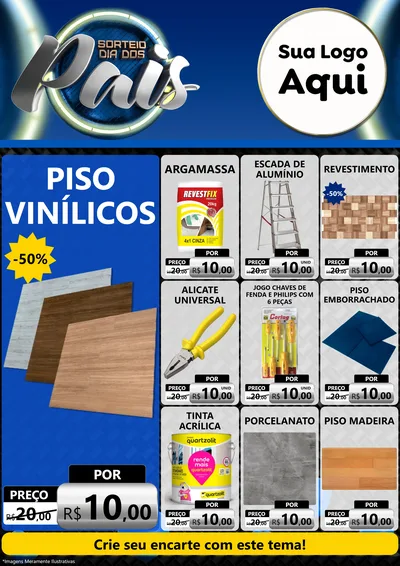 Modelo de Encarte para Encarte A4 Vertical com o tema Sorteio Dia Dos Pais para Material para Construção