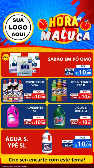 Modelo de TV para TV Vertical com o tema Hora Maluca para Produtos de Limpeza