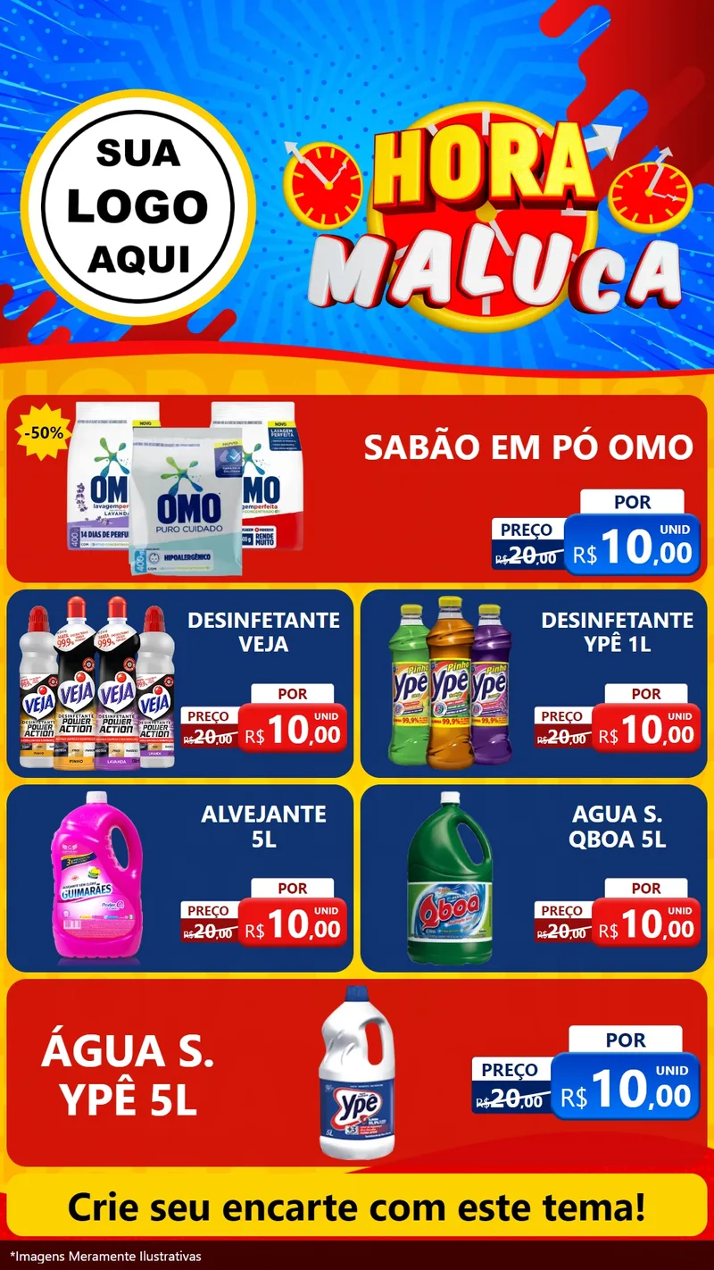 Modelo de TV para TV Vertical com o tema Hora Maluca para Produtos de Limpeza