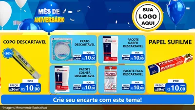 Modelo de TV para TV Horizontal com o tema Mês de Aniversário para Embalagens