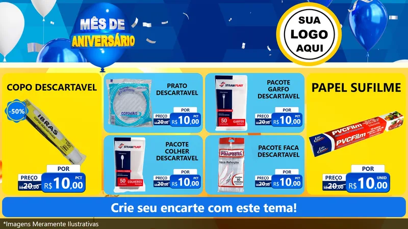 Modelo de TV para TV Horizontal com o tema Mês de Aniversário para Embalagens
