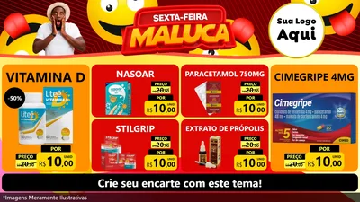 Modelo de TV para TV Horizontal com o tema Sexta-feira Maluca para Farmácia