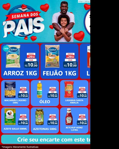 Modelo de Rede Social para Feed Instagram com o tema Semana Dos Pais para Supermercado