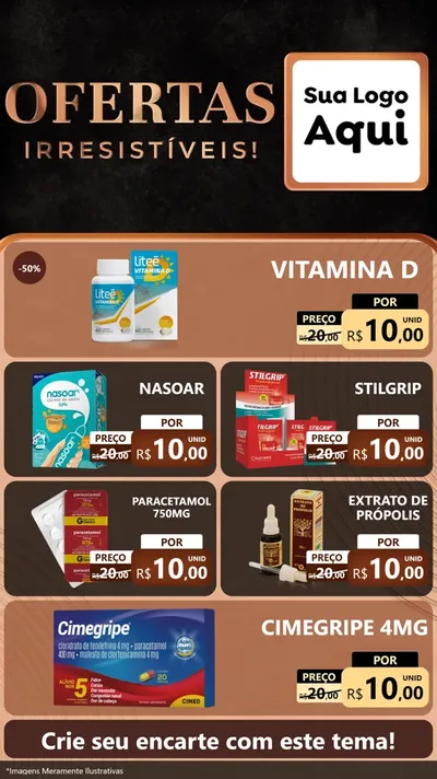 Modelo de TV para TV Vertical com o tema Ofertas Irresistíveis! para Farmácia
