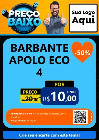 Modelo de Cartaz para Cartaz A4 Vertical com o tema Preço Baixo para Armarinho e Aviamentos