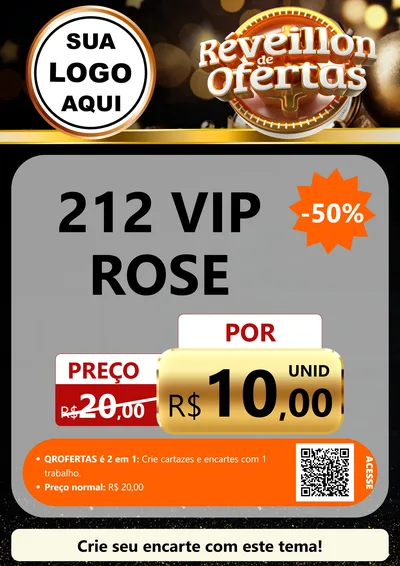 Modelo de Cartaz para Cartaz A4 Vertical com o tema Réveillon de Ofertas para Perfumes