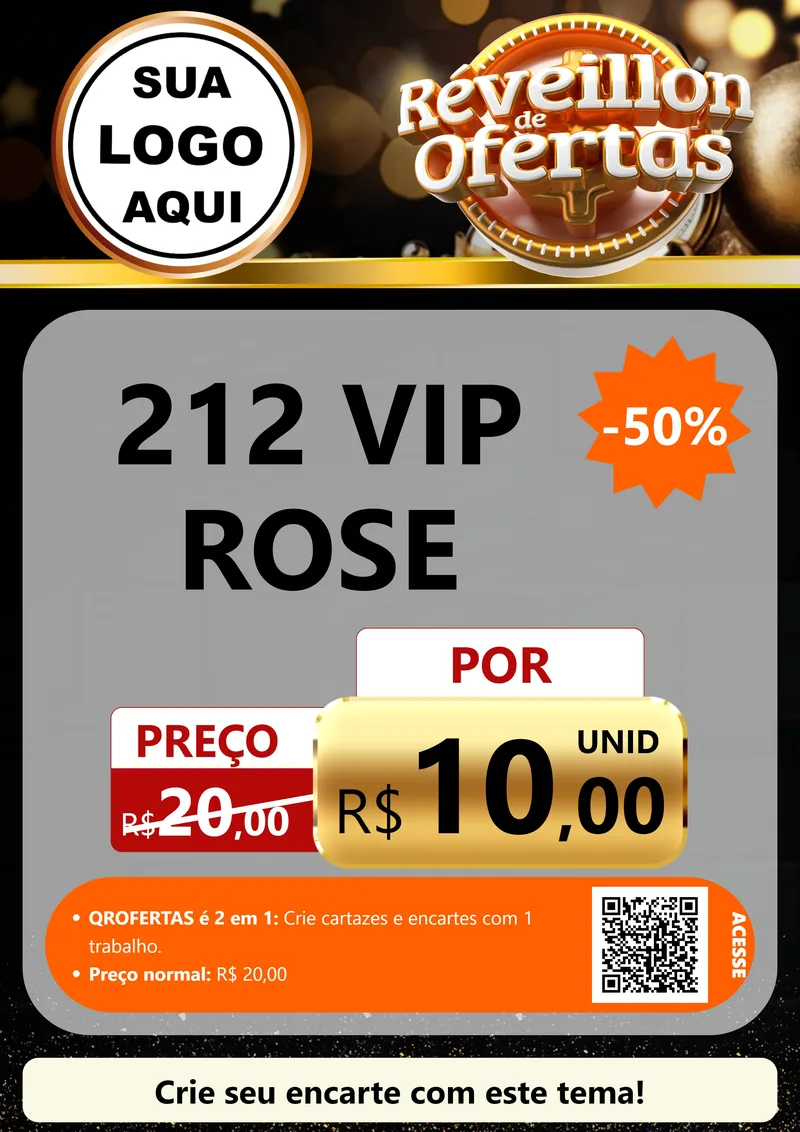 Modelo de Cartaz para Cartaz A4 Vertical com o tema Réveillon de Ofertas para Perfumes
