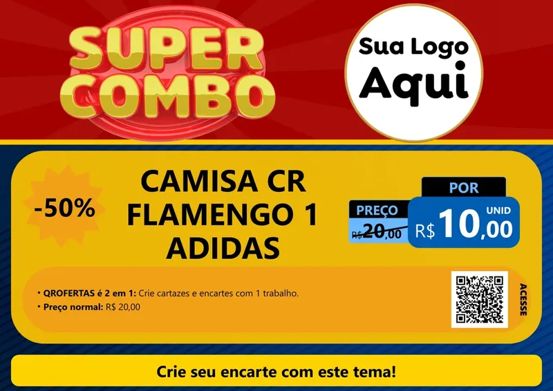 Modelo de Cartaz para Cartaz A4 Horizontal com o tema Super Combo para Roupas e acessórios
