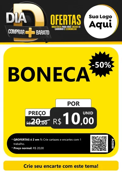 Modelo de Cartaz para Cartaz A4 Vertical com o tema Dia D Mais Economia para Brinquedos
