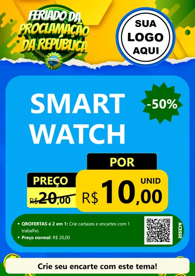 Modelo de Cartaz para Cartaz A4 Vertical com o tema Feriado da Proclamação da República para Informática