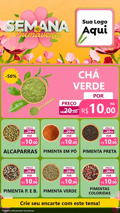Modelo de Rede Social para Stories com o tema Semana da Primavera para Produtos Naturais