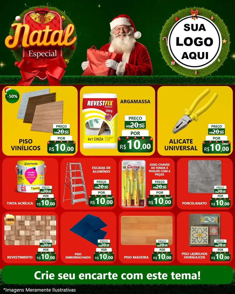 Modelo de Rede Social para Feed Instagram com o tema Natal Especial para Material para Construção