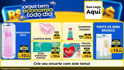 Modelo de TV para TV Horizontal com o tema Aqui Tem Economia Todo Dia para Bebês