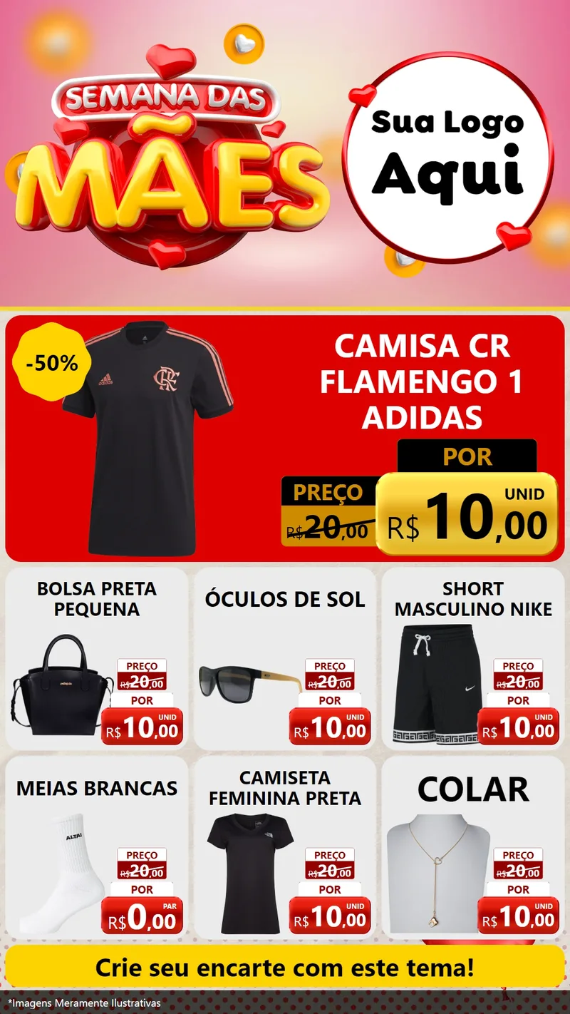 Modelo de Rede Social para Stories com o tema Semana das Mães para Roupas e acessórios
