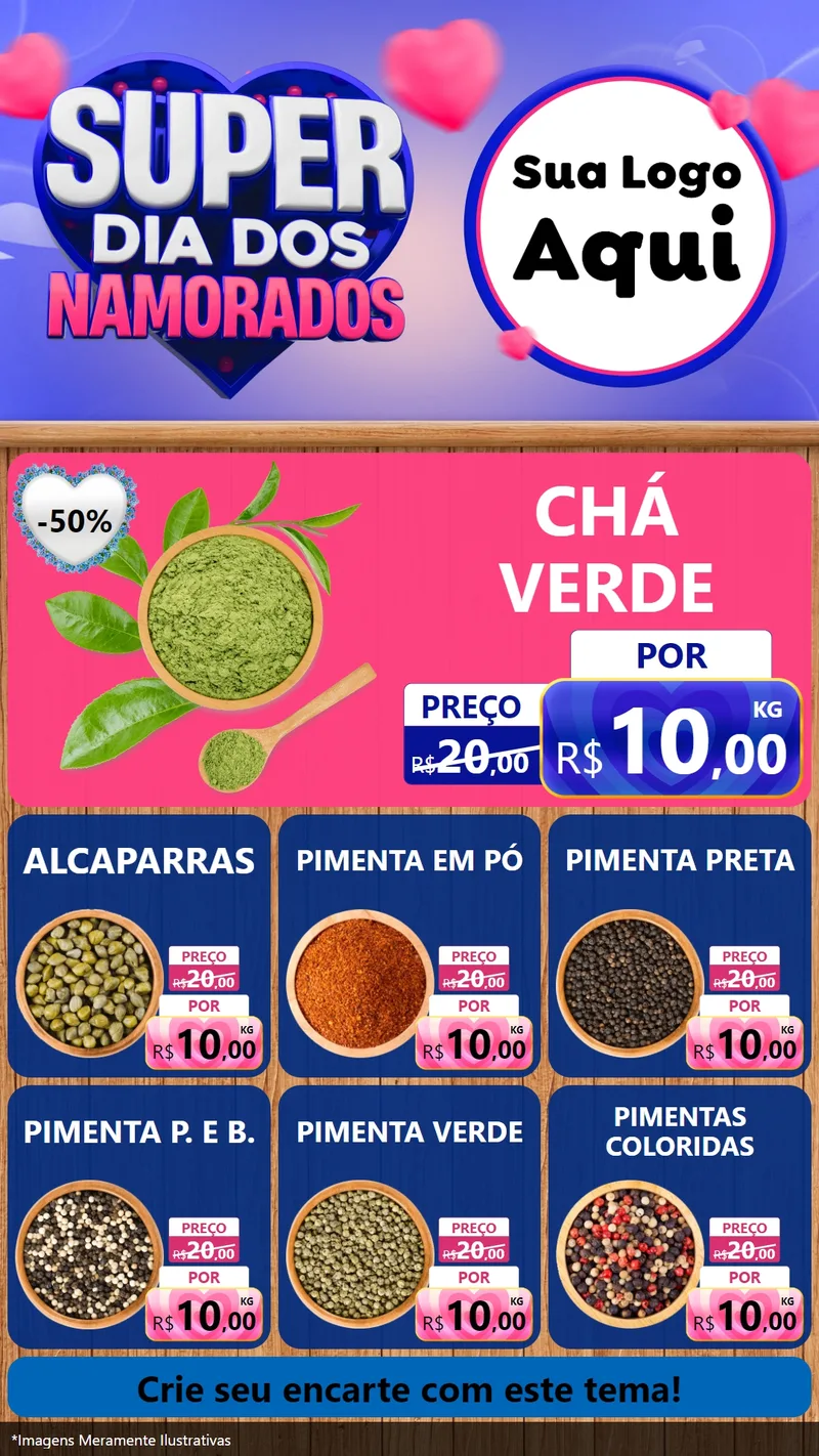 Modelo de Rede Social para Stories com o tema Super Dia dos Namorados para Produtos Naturais