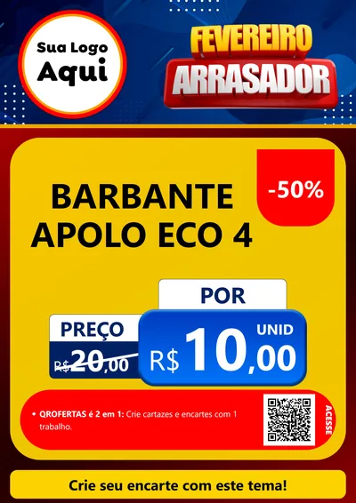 Modelo de Cartaz para Cartaz A4 Vertical com o tema Fevereiro Arrasador para Armarinho e Aviamentos