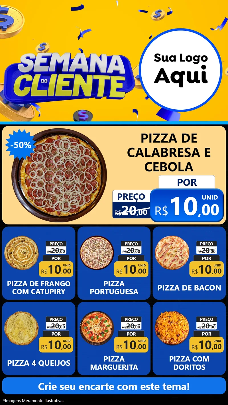 Modelo de Rede Social para Stories com o tema Semana do Cliente para Pizzaria