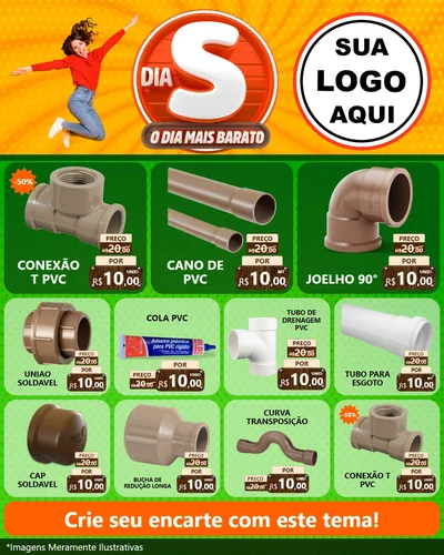Modelo de Rede Social para Feed Instagram com o tema Dia S - O Dia Mais Barato para Tubos e conexões