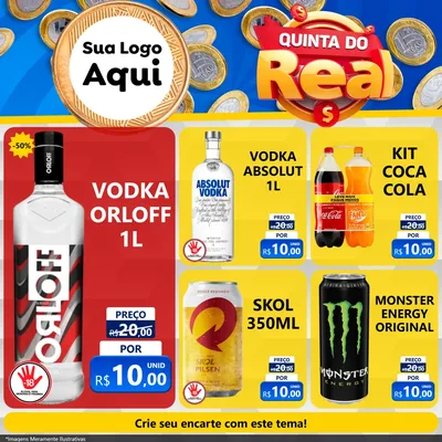 Modelo de Rede Social para Feed Facebook com o tema Quinta do Real para Distribuidora de bebidas