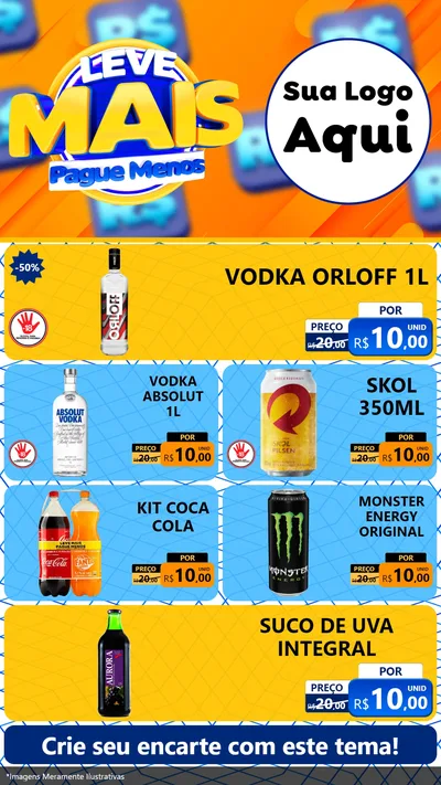 Modelo de TV para TV Vertical com o tema Leve Mais, Pague Menos para Distribuidora de bebidas