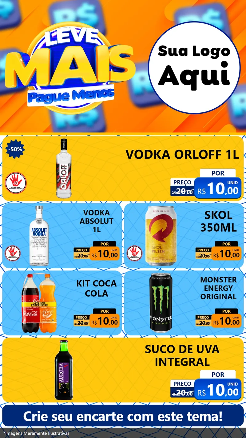 Modelo de TV para TV Vertical com o tema Leve Mais, Pague Menos para Distribuidora de bebidas