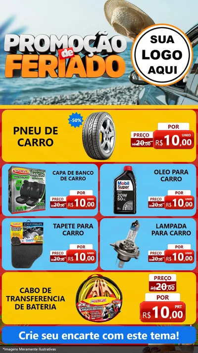 Modelo de TV para TV Vertical com o tema Promoção de Feriado para Auto peças