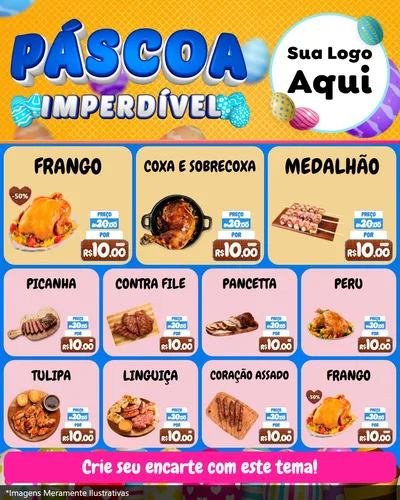 Modelo de Rede Social para Feed Instagram com o tema Páscoa Imperdível para Assados