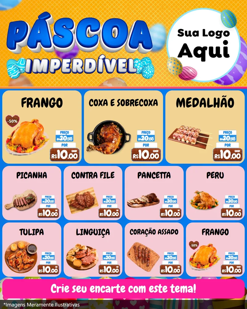 Modelo de Rede Social para Feed Instagram com o tema Páscoa Imperdível para Assados
