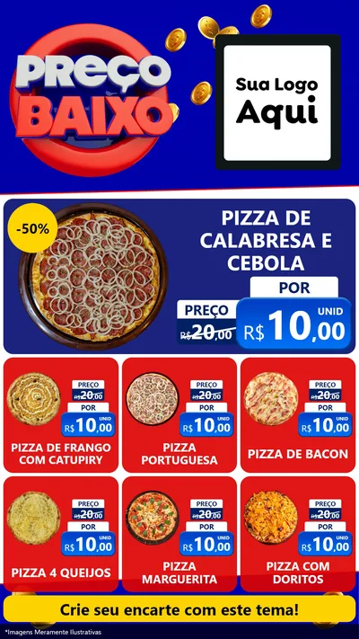 Modelo de Rede Social para Stories com o tema Preço Baixo para Pizzaria