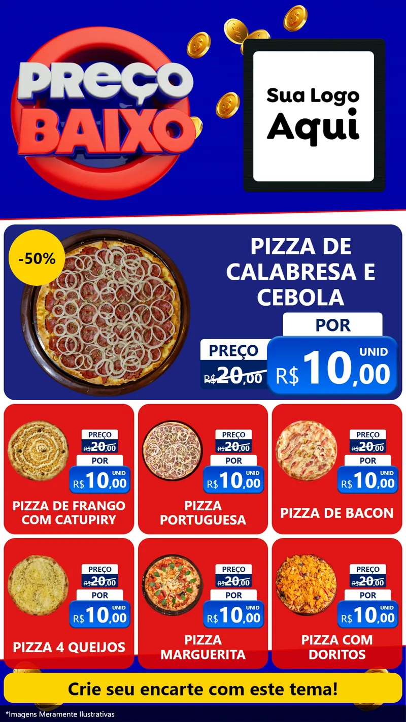 Modelo de Rede Social para Stories com o tema Preço Baixo para Pizzaria