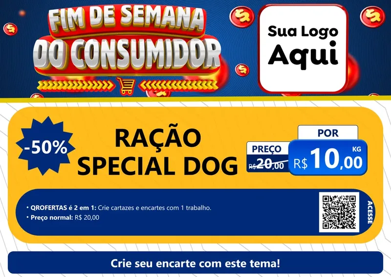 Modelo de Cartaz para Cartaz A4 Horizontal com o tema Fim de Semana do Consumidor para Pet Shop