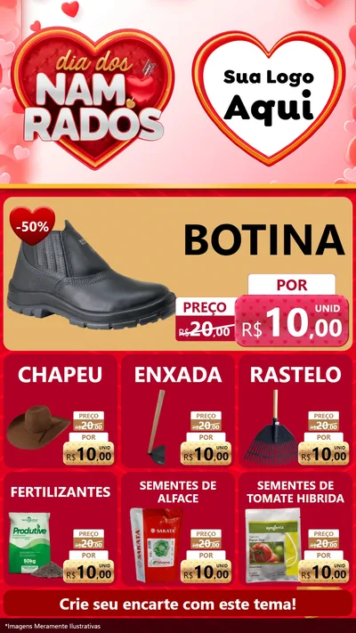 Modelo de Rede Social para Stories com o tema Dia dos Namorados para Agropecuária