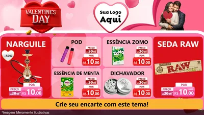 Modelo de TV para TV Horizontal com o tema Valentine's Day para Tabacaria
