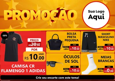 Modelo de Encarte para Encarte A4 Horizontal com o tema Promoção para Roupas e acessórios