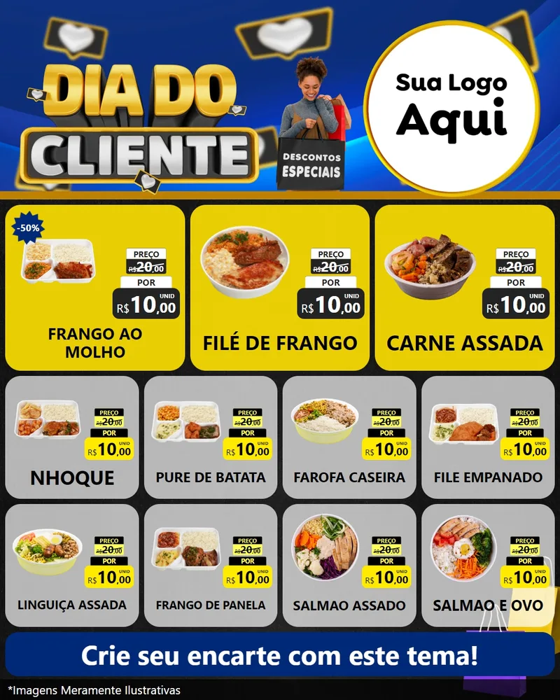 Modelo de Rede Social para Feed Instagram com o tema Dia Do Cliente para Restaurante