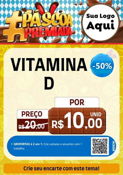 Modelo de Cartaz para Cartaz A4 Vertical com o tema Páscoa Premiada para Farmácia