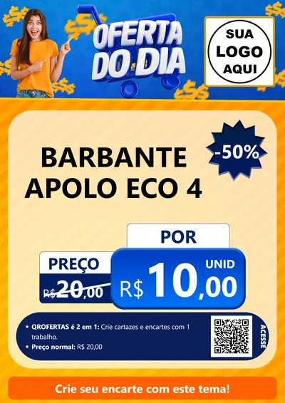 Modelo de Cartaz para Cartaz A4 Vertical com o tema Oferta do Dia para Armarinho e Aviamentos