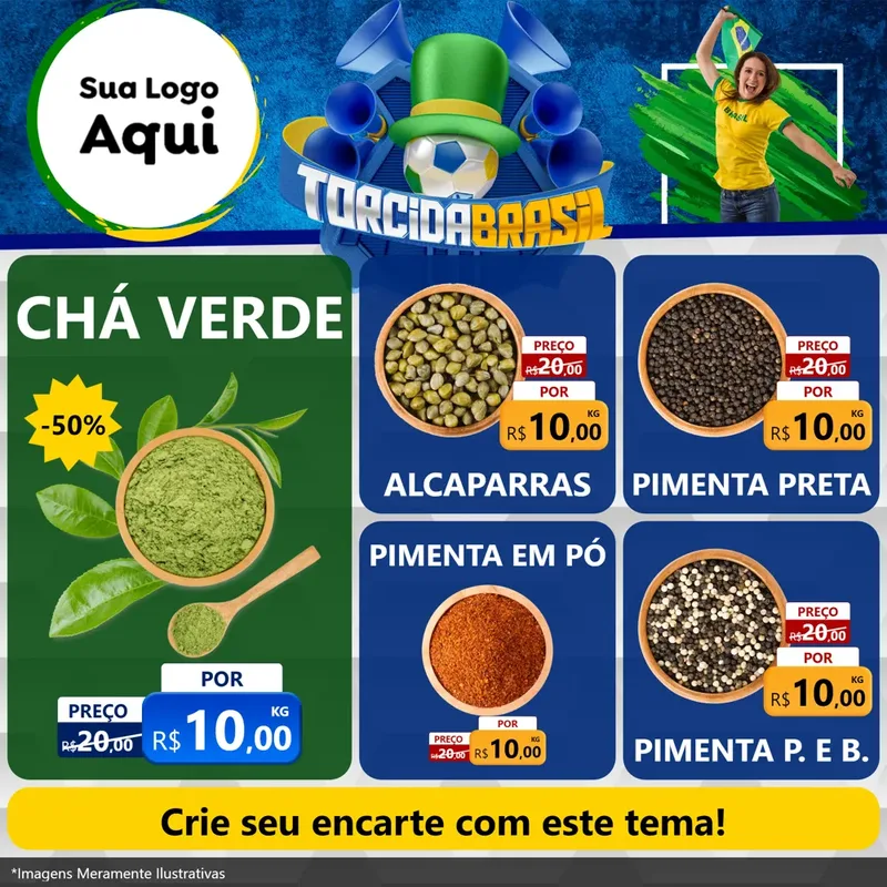 Modelo de Rede Social para Feed Facebook com o tema Torcida Brasil - Copa para Produtos Naturais