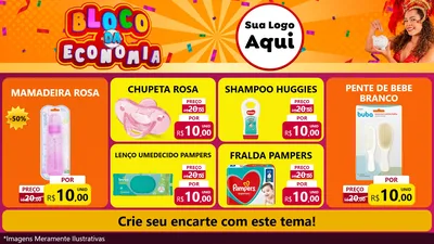 Modelo de TV para TV Horizontal com o tema Bloco da Economia para Bebês