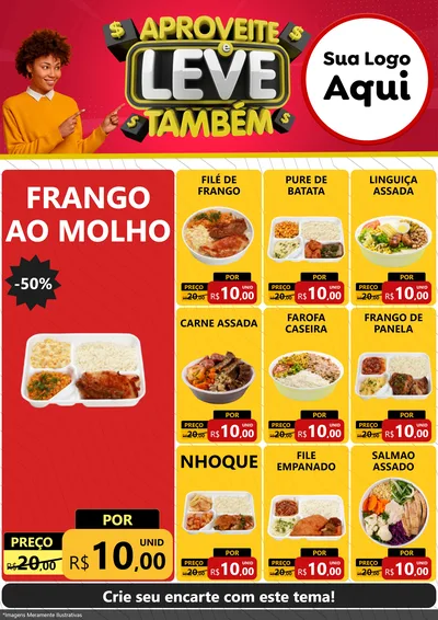 Modelo de Encarte para Encarte A4 Vertical com o tema Aproveite e Leve Também para Restaurante