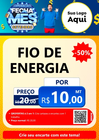 Modelo de Cartaz para Cartaz A4 Vertical com o tema Operação Fecha Mês Setembro para Materiais Elétricos