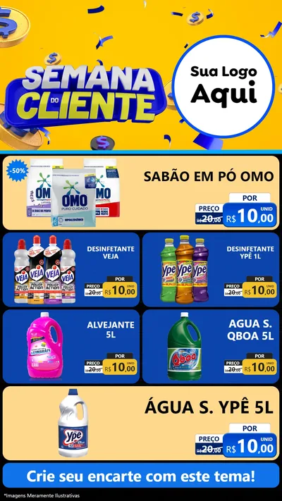 Modelo de TV para TV Vertical com o tema Semana do Cliente para Produtos de Limpeza
