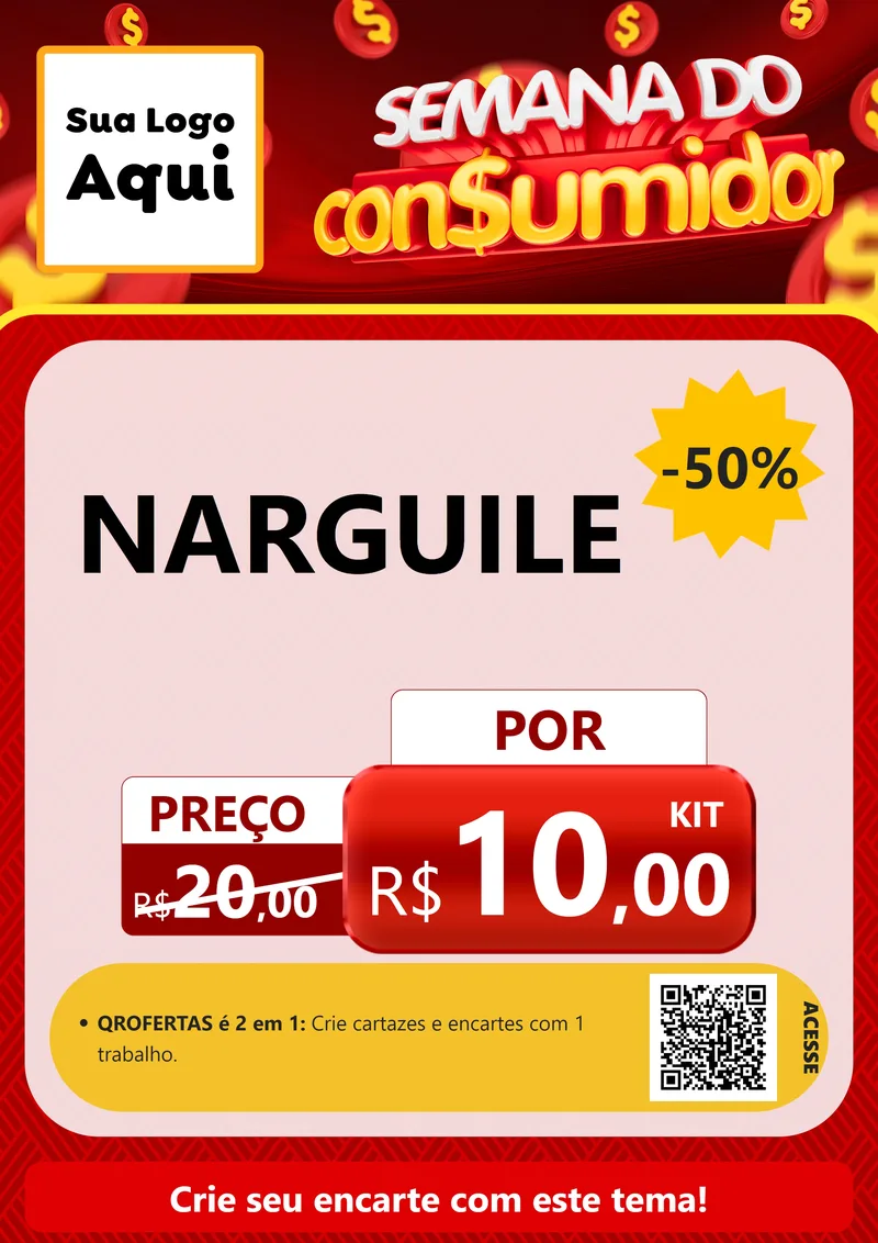 Modelo de Cartaz para Cartaz A4 Vertical com o tema Semana do Consumidor para Tabacaria