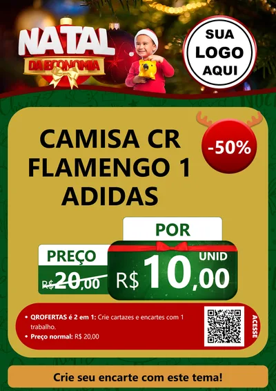 Modelo de Cartaz para Cartaz A4 Vertical com o tema Natal da Economia para Roupas e acessórios