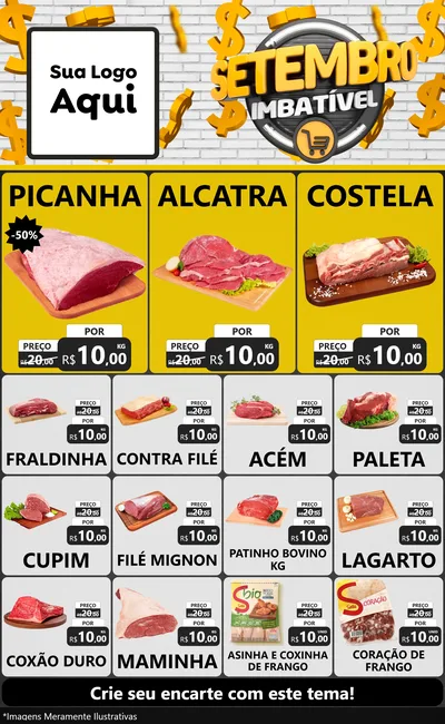 Modelo de Encarte para Encarte Grande com o tema Setembro Imbatível para Açougue